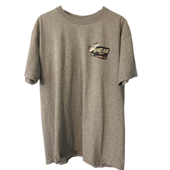 Vintage Northwest Angler Outfitters Bainbridge Island Fly Fishing Tshirt Gray L - Picture 3 of 4